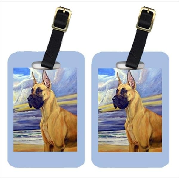 Carolines Treasures 7101BT Fawn Great Dane At The Beach Luggage Tags; Pack - 2 7101BT - main